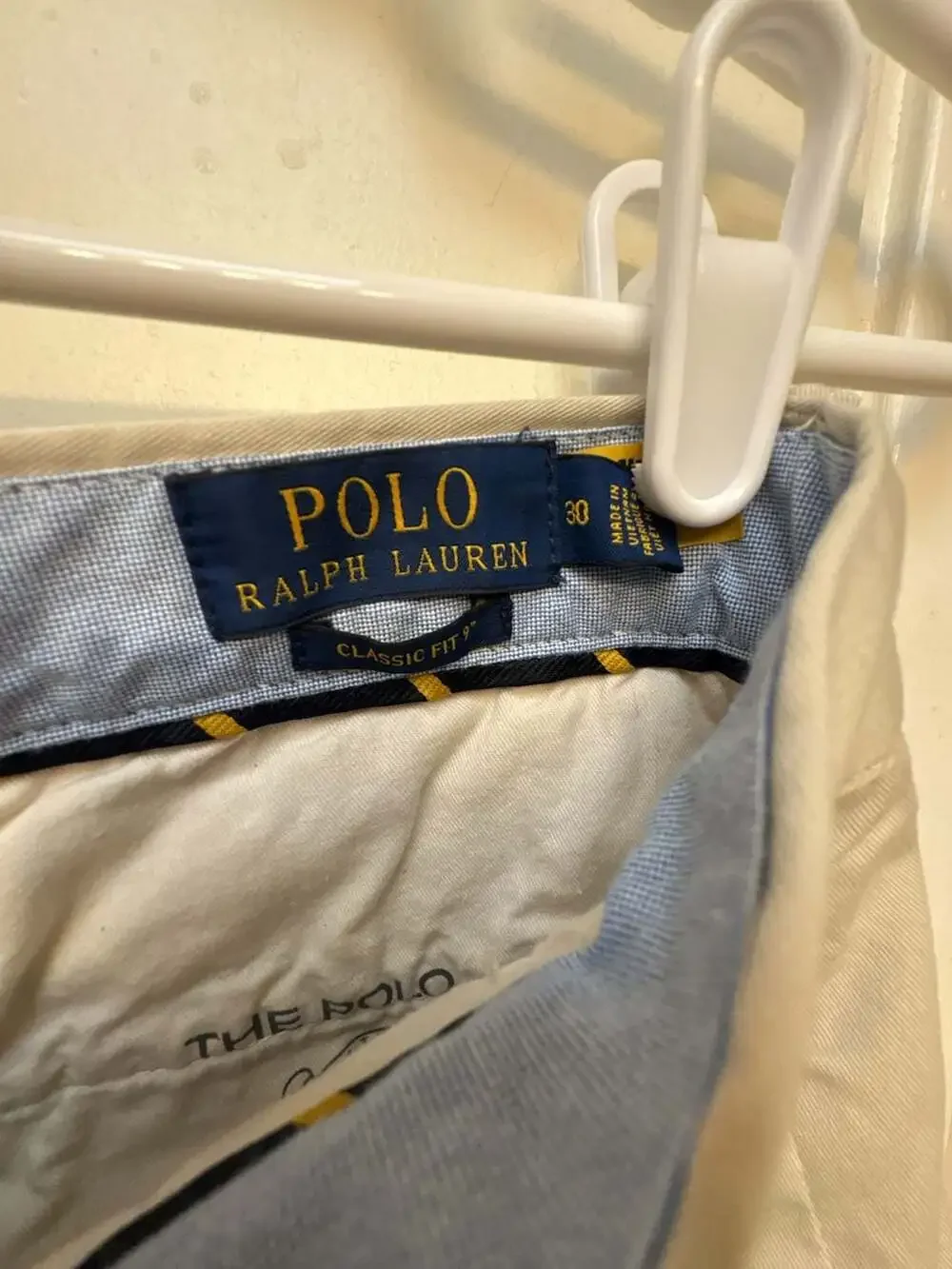 Polo Ralph Lauren Mens Classic Fit Chino Shorts Beige Tan Size 30